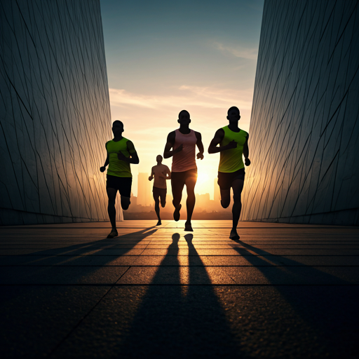 Grupo de corredores entrenando juntos